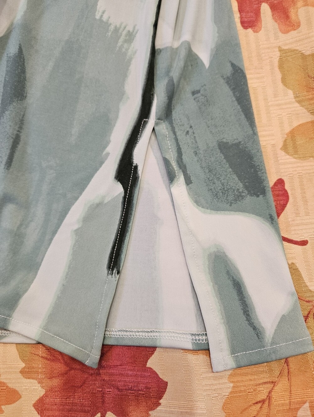 Alfani Elements XXL Abstract Watercolor Paint Splash Tunic Blouse - Picture 5 of 5